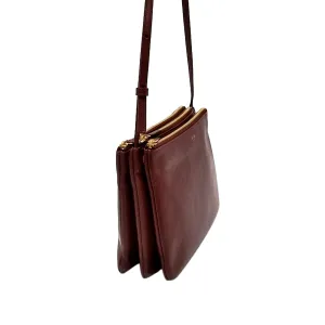 Celine Trio Leather Crossbody Bag Red anti-theft crossbody bags sale