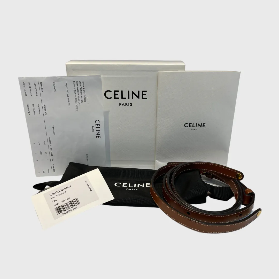 Celine Triomphe Crossbody Mini Canvas Brown GHW