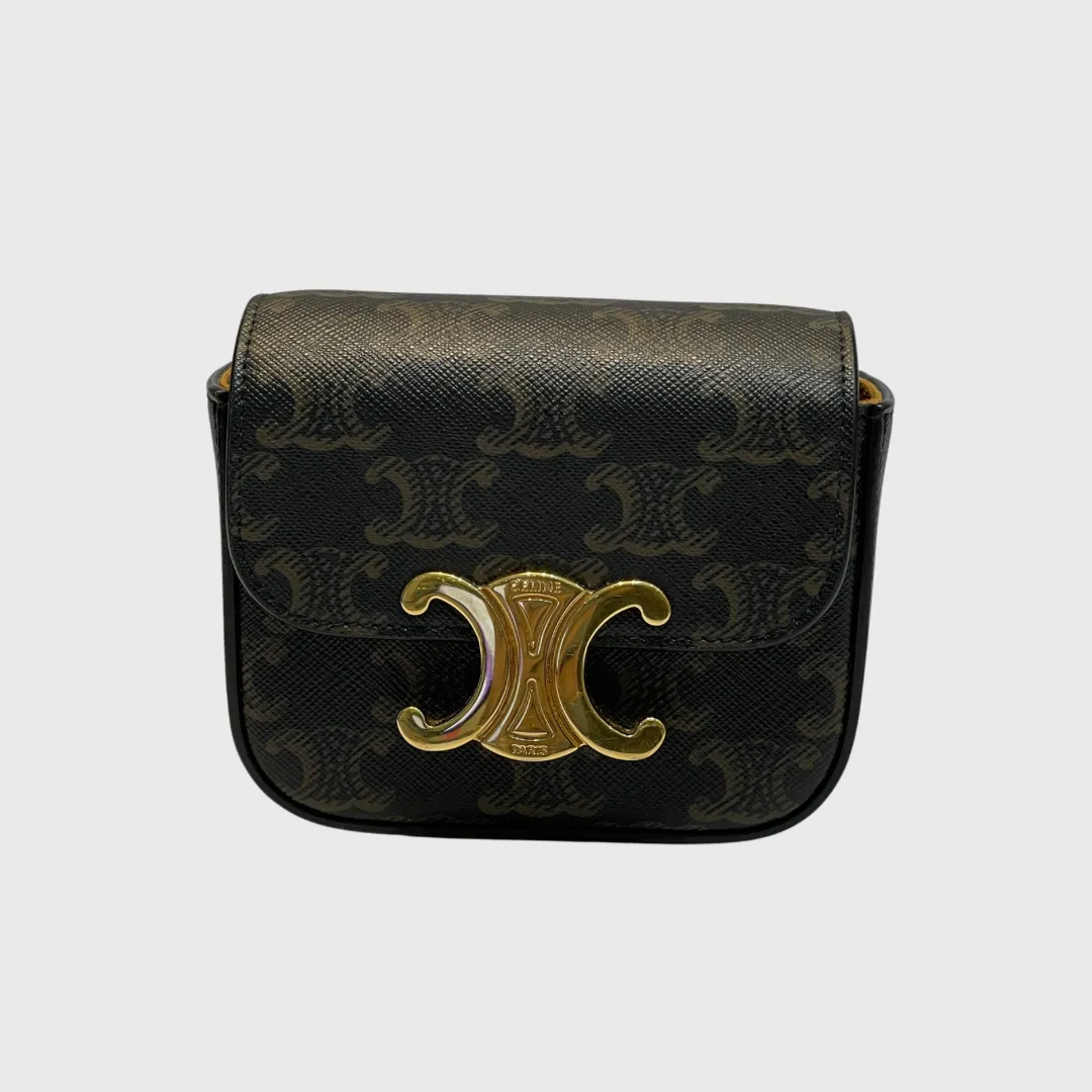 Celine Triomphe Crossbody Mini Canvas Brown GHW