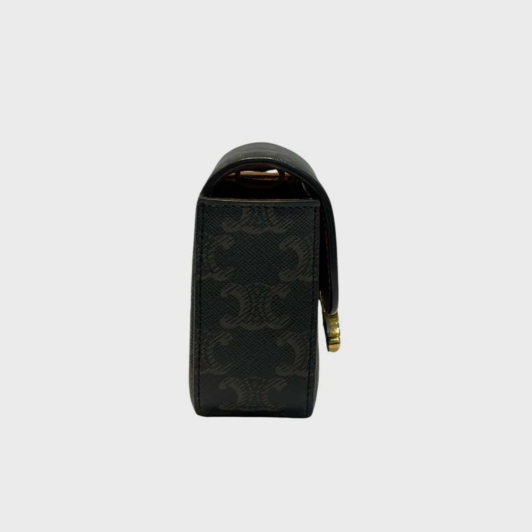 Celine Triomphe Crossbody Mini Canvas Brown GHW anti-theft crossbody bags sale
