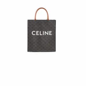 Celine Vertical Cabas Canvas Tote Brown Top Handle Bags Cheap