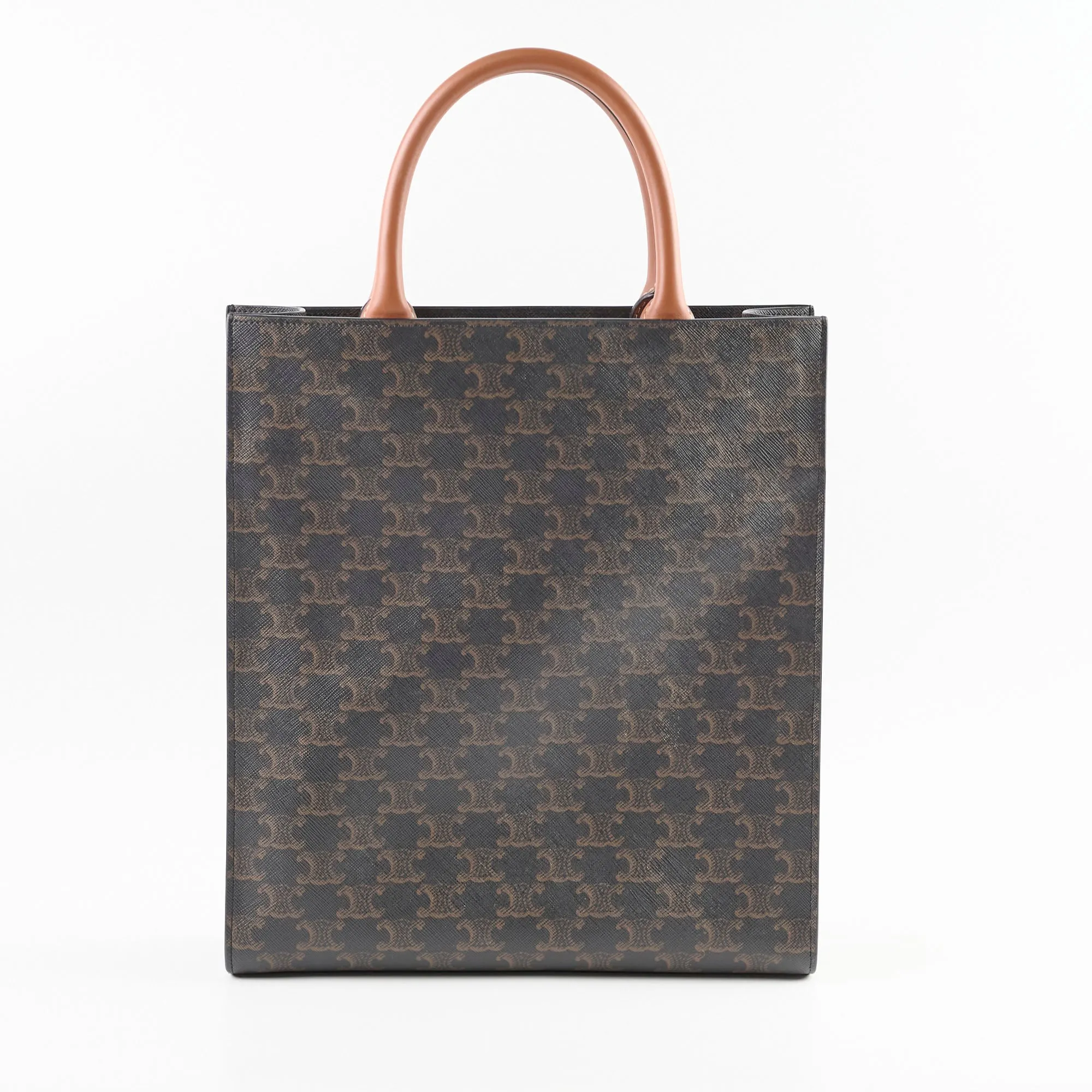 Celine Vertical Cabas Canvas Tote Brown