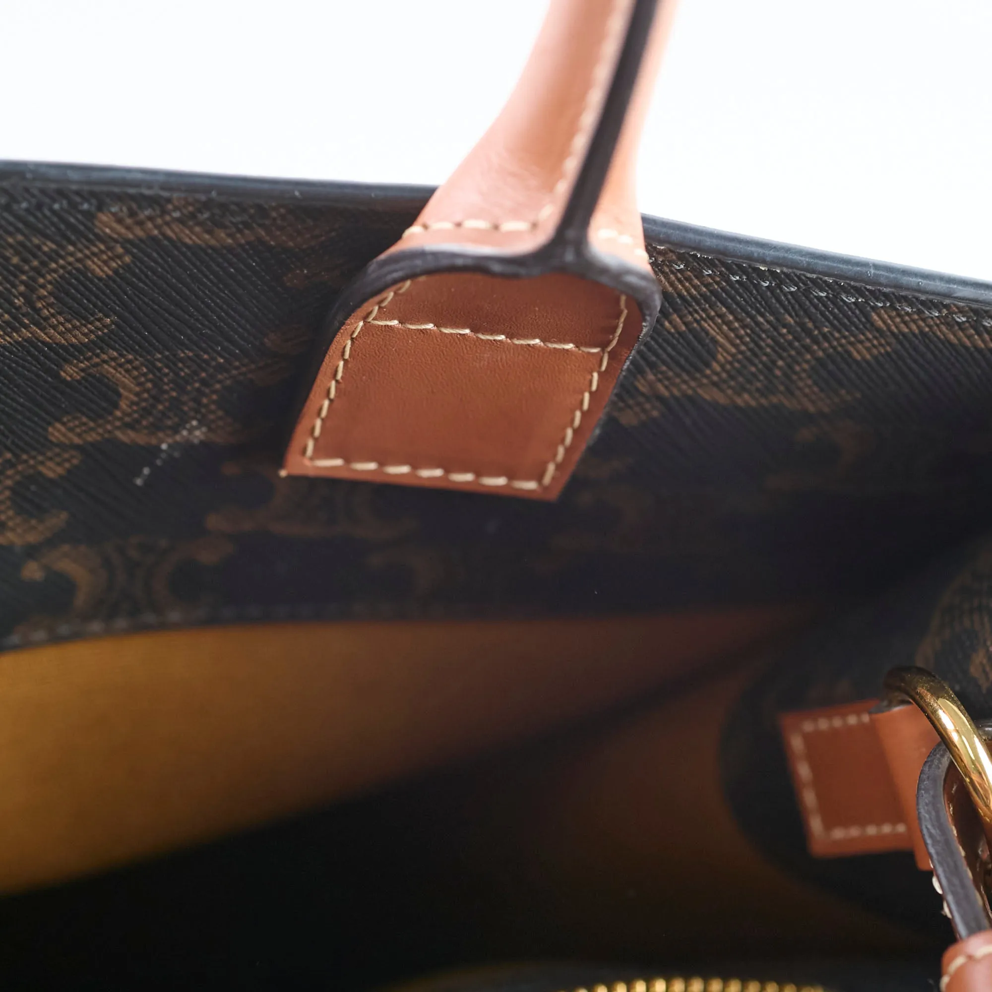 Celine Vertical Cabas Canvas Tote Brown