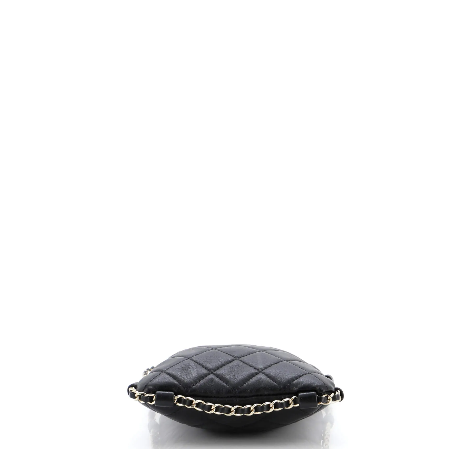 Chain Around Flat Phone Holder Crossbody Quilted Lambskin