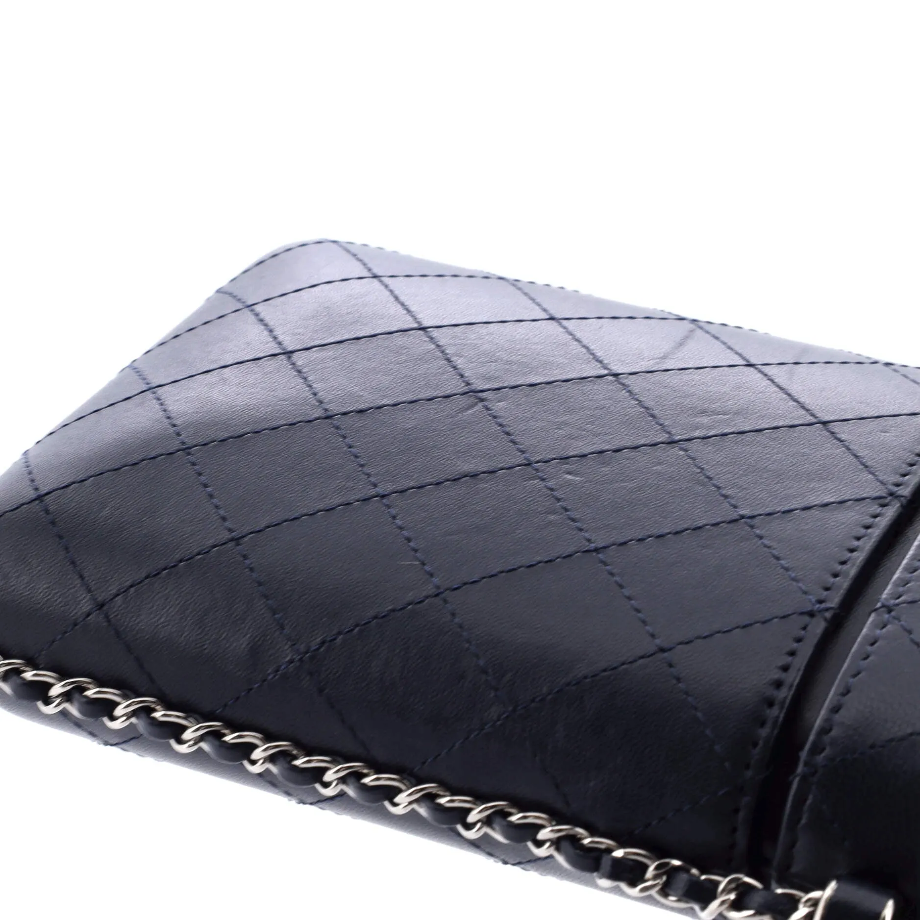 Chain Around Phone Holder Box Crossbody Quilted Lambskin