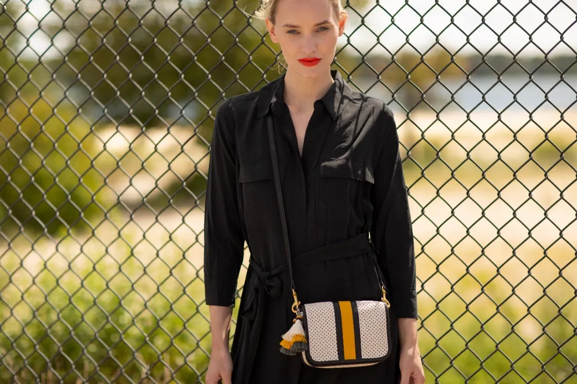 CHALK SQUARE PERF MINI MIA CROSSBODY