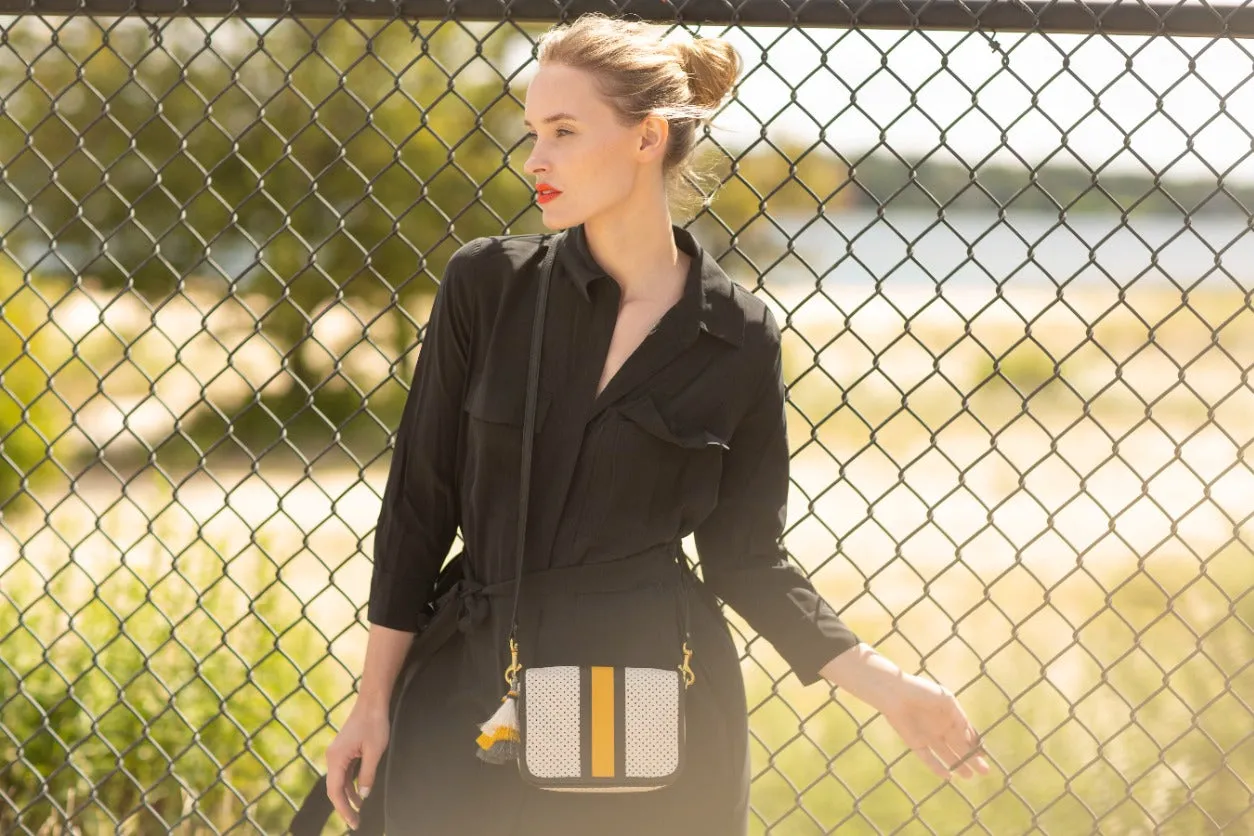 CHALK SQUARE PERF MINI MIA CROSSBODY