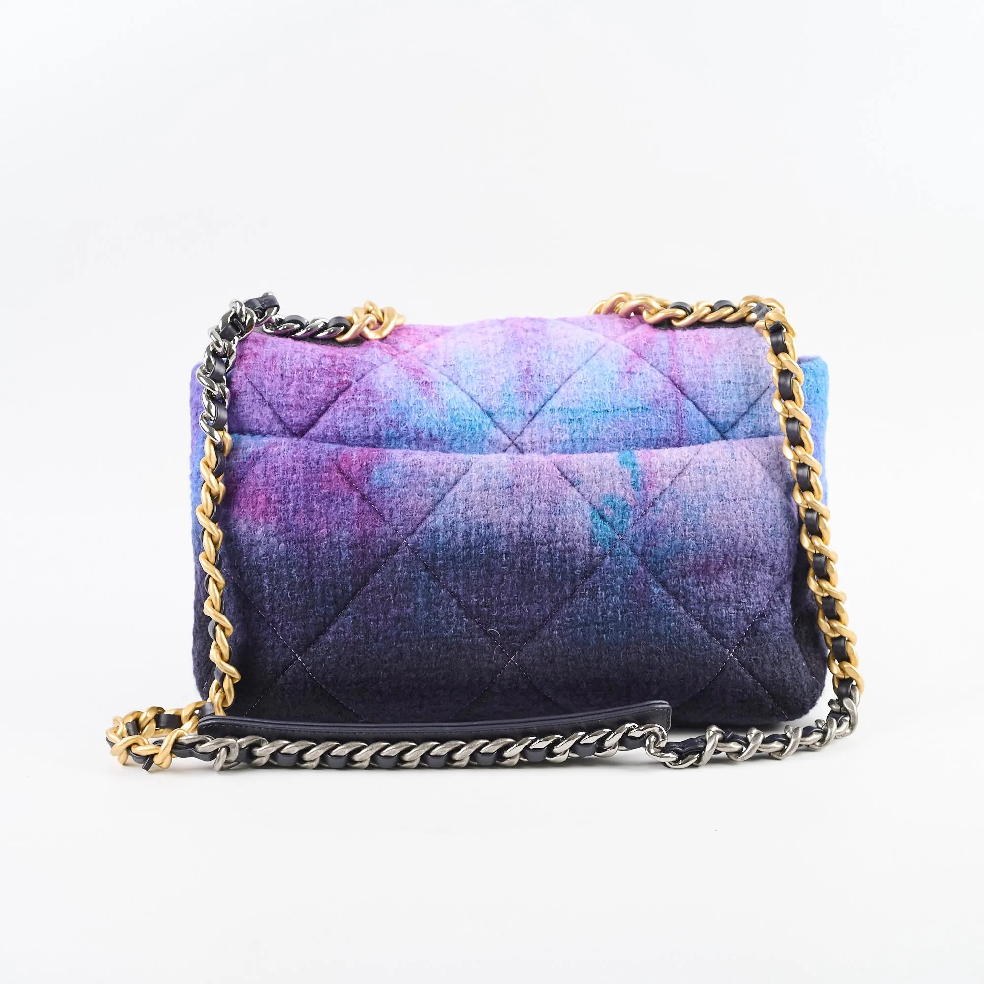 Chanel 19 Large Tweed Ombre Black/ Purple