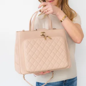 Chanel Beige  Large Business Affinity Tote Bag handbags sale 80% off