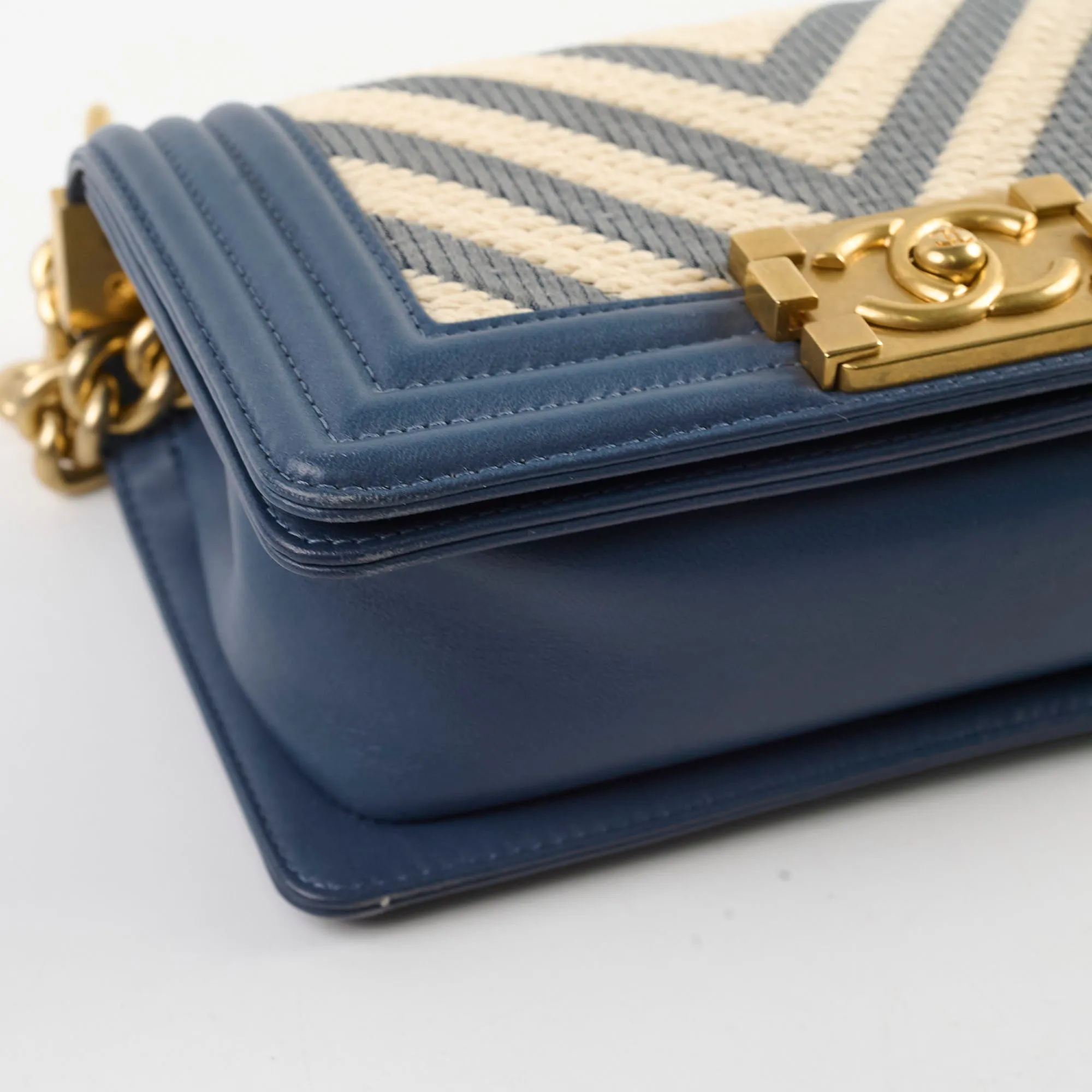 Chanel Boy Small Blue / Woven