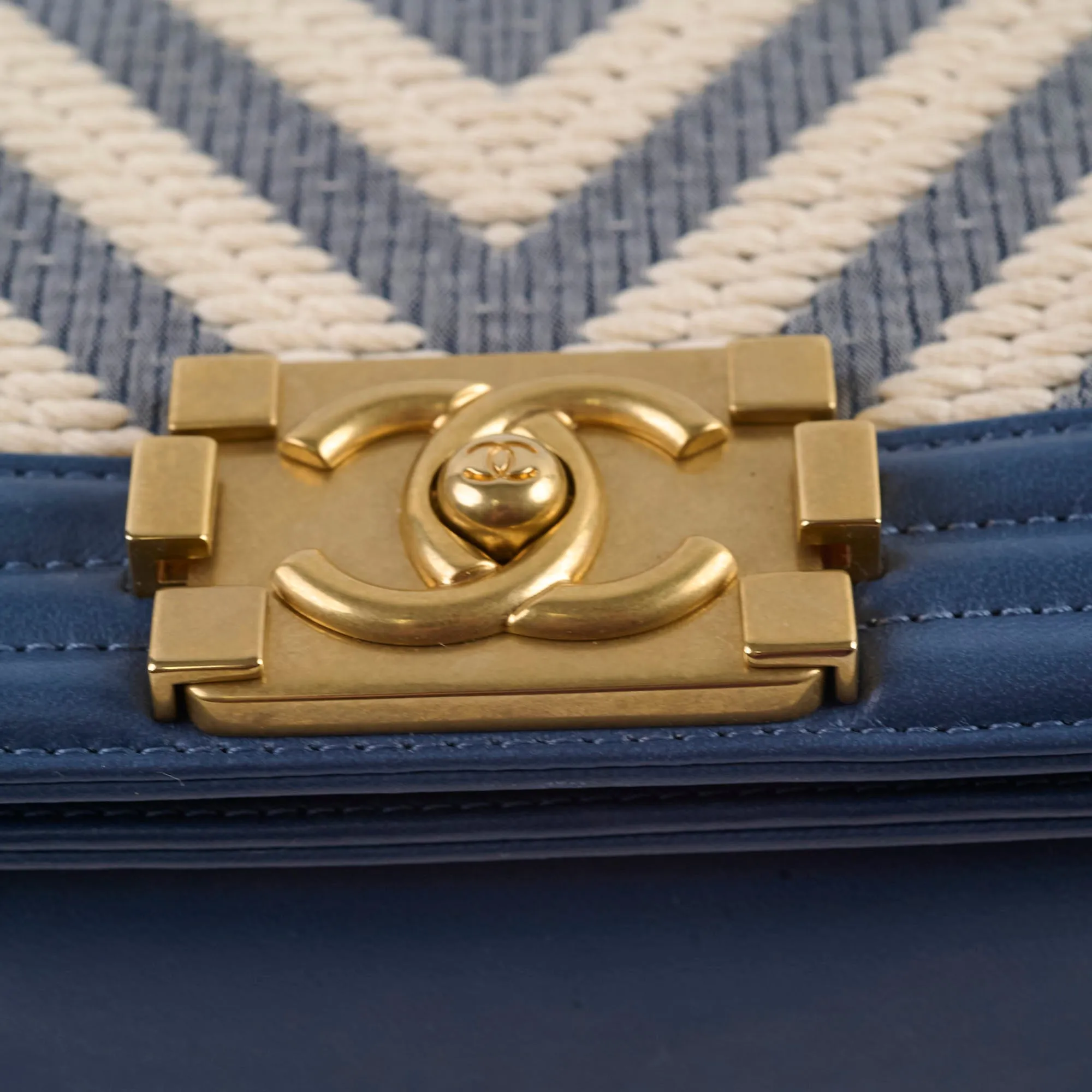Chanel Boy Small Blue / Woven