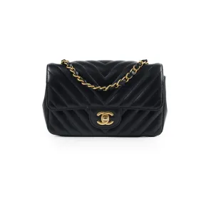 Chanel Chevron Mini Retangular Black Crossbody Bags Cheap Online