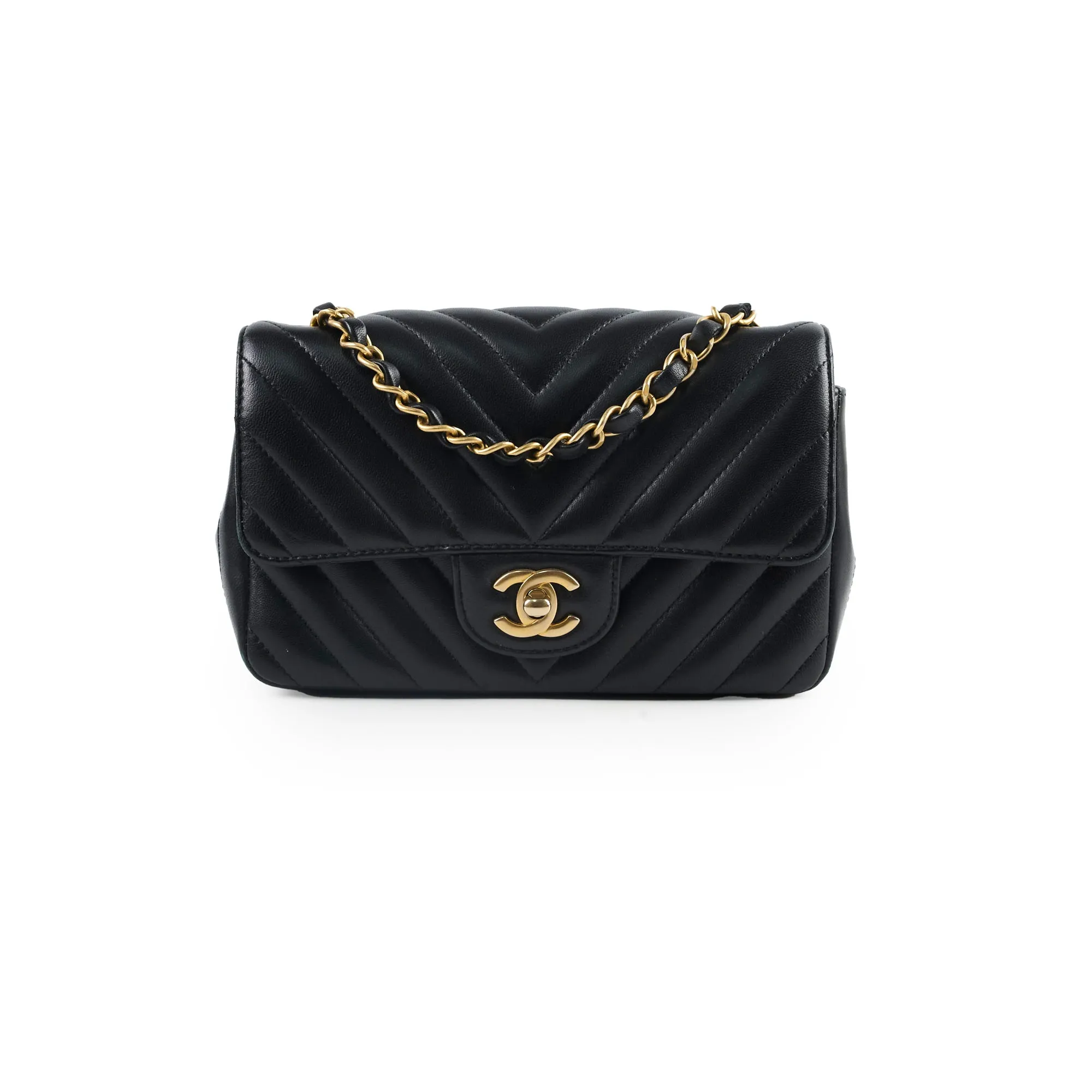 Chanel Chevron Mini Retangular Black Crossbody Bags Cheap Online