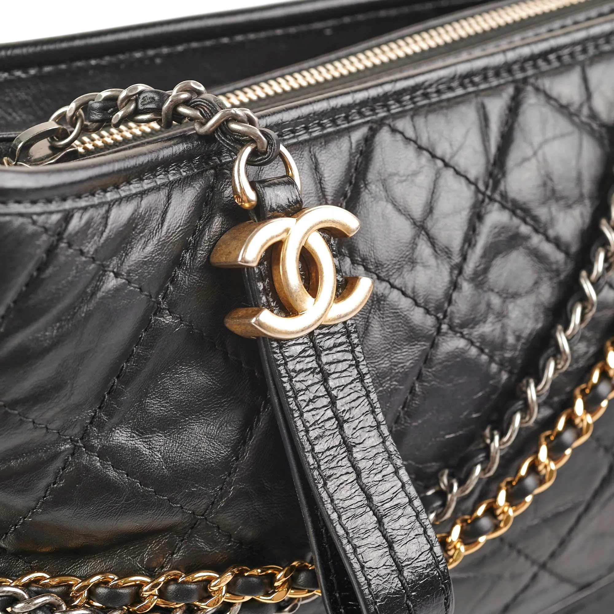 Chanel Gabriel Medium Hobo Calfskin Black