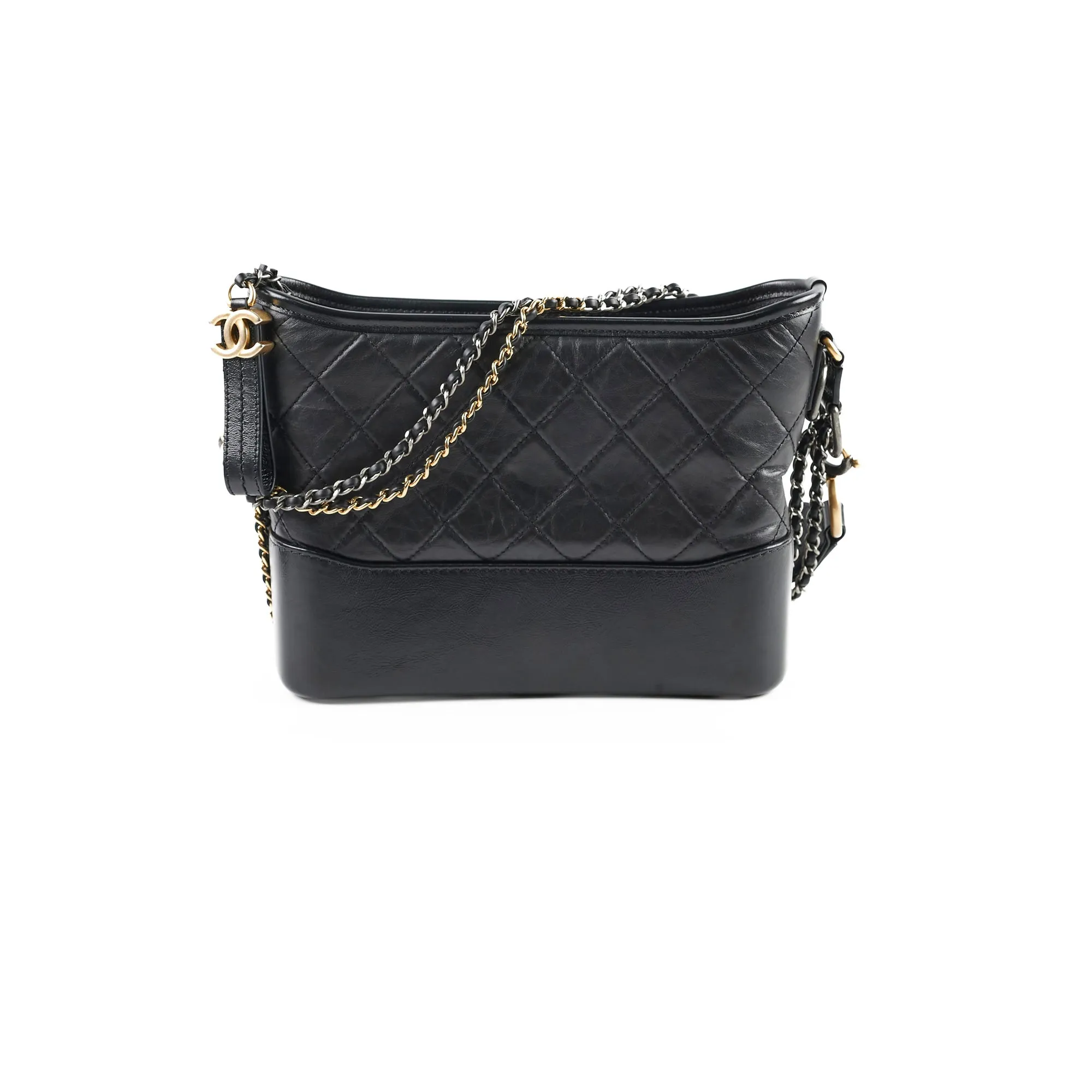 Chanel Medium Aged Calfskin Gabrielle Black Series 29 Crossbody Bags Cheap Online