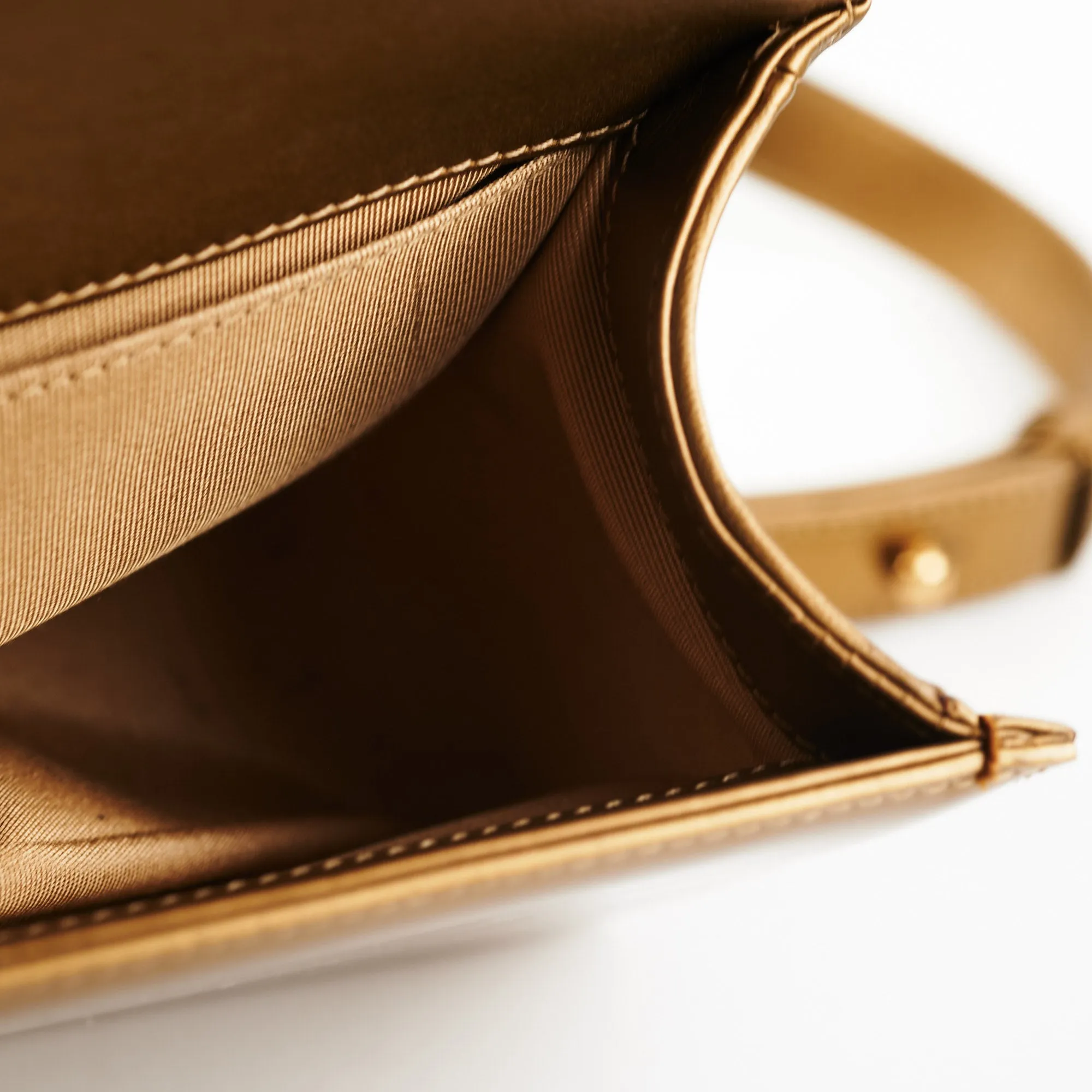 Chanel Medium Boy Patent Gold