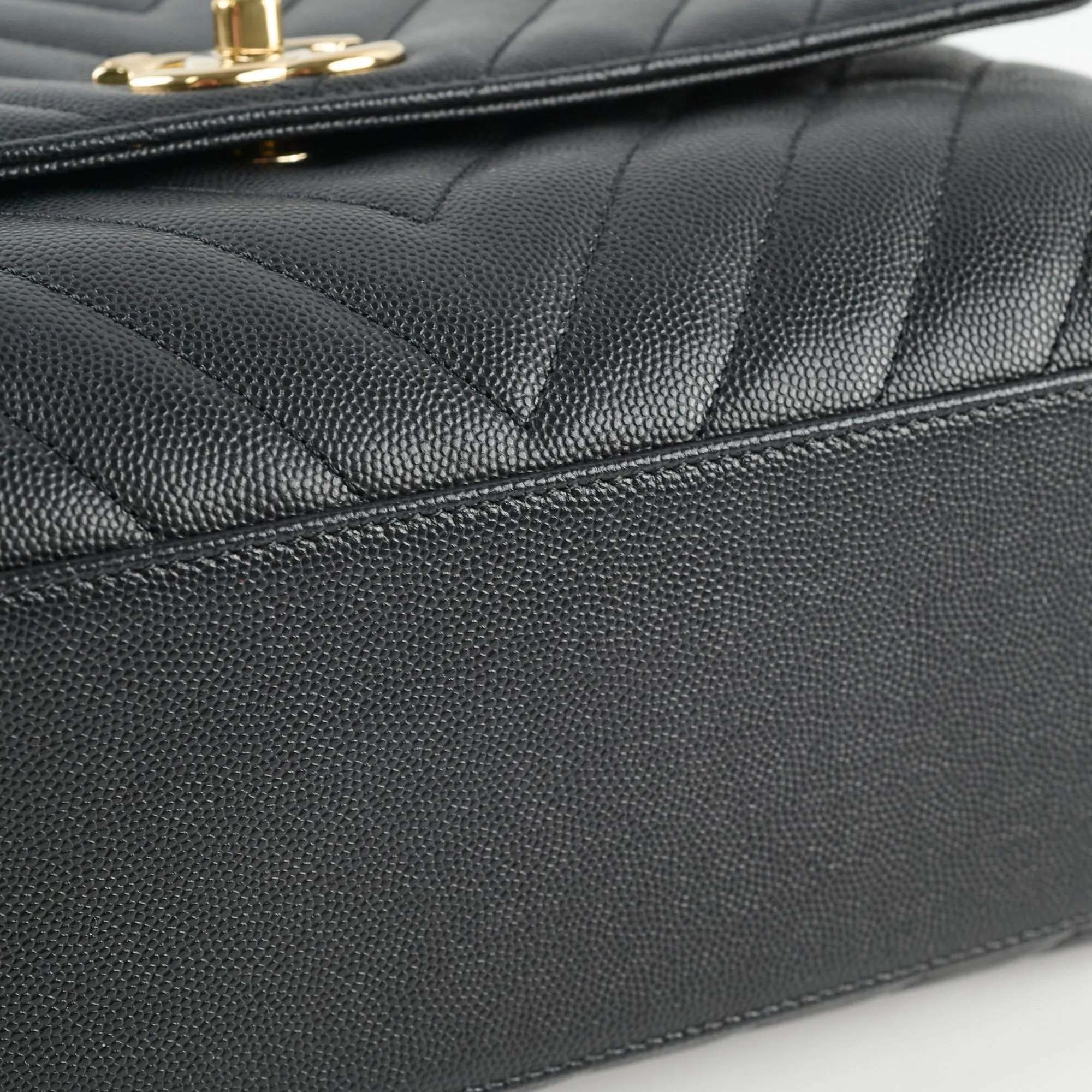 Chanel Medium Coco Handle (Lizard Top Handle) Black Chevron
