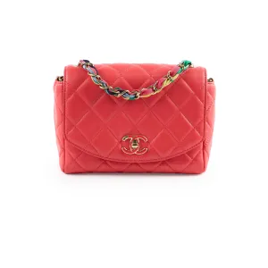 Chanel Mido Bicolore Chain Seasonal Flap Red 31 series Crossbody Bags Cheap Online