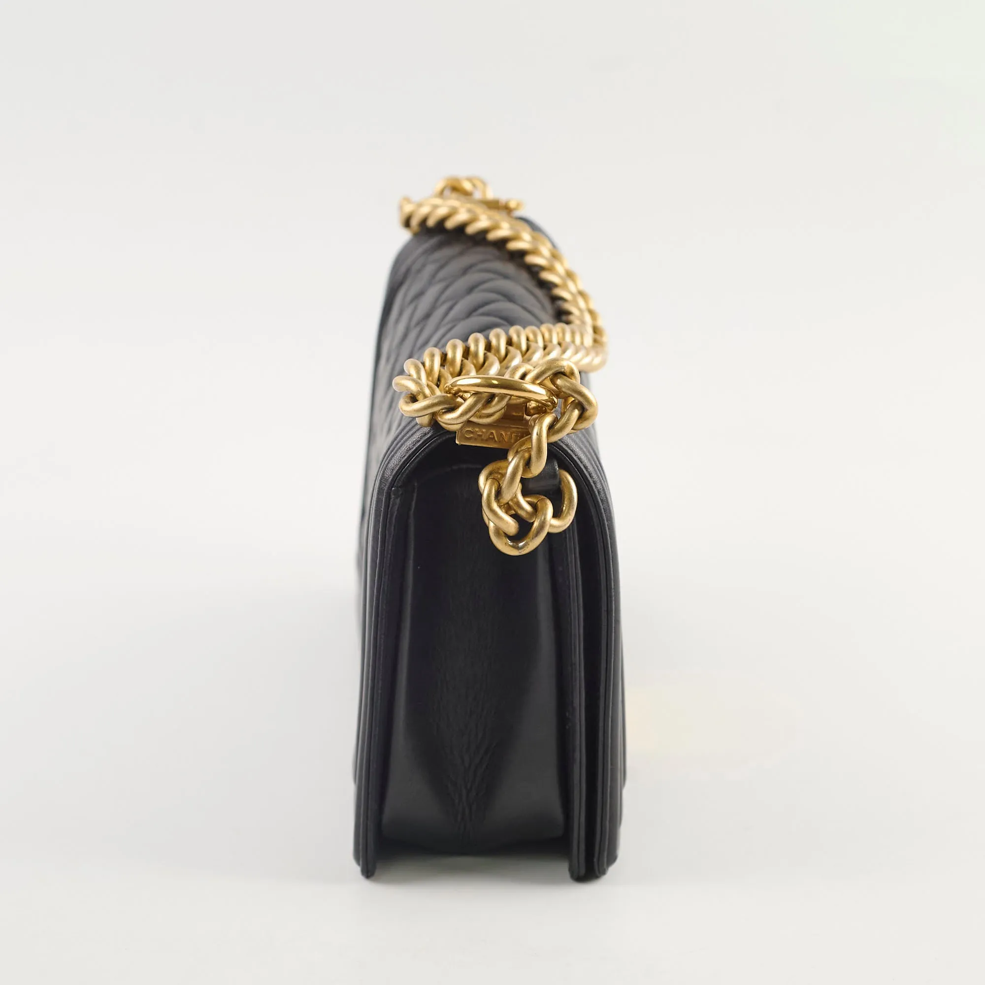 Chanel Old Medium Boy Bag Lambskin Black