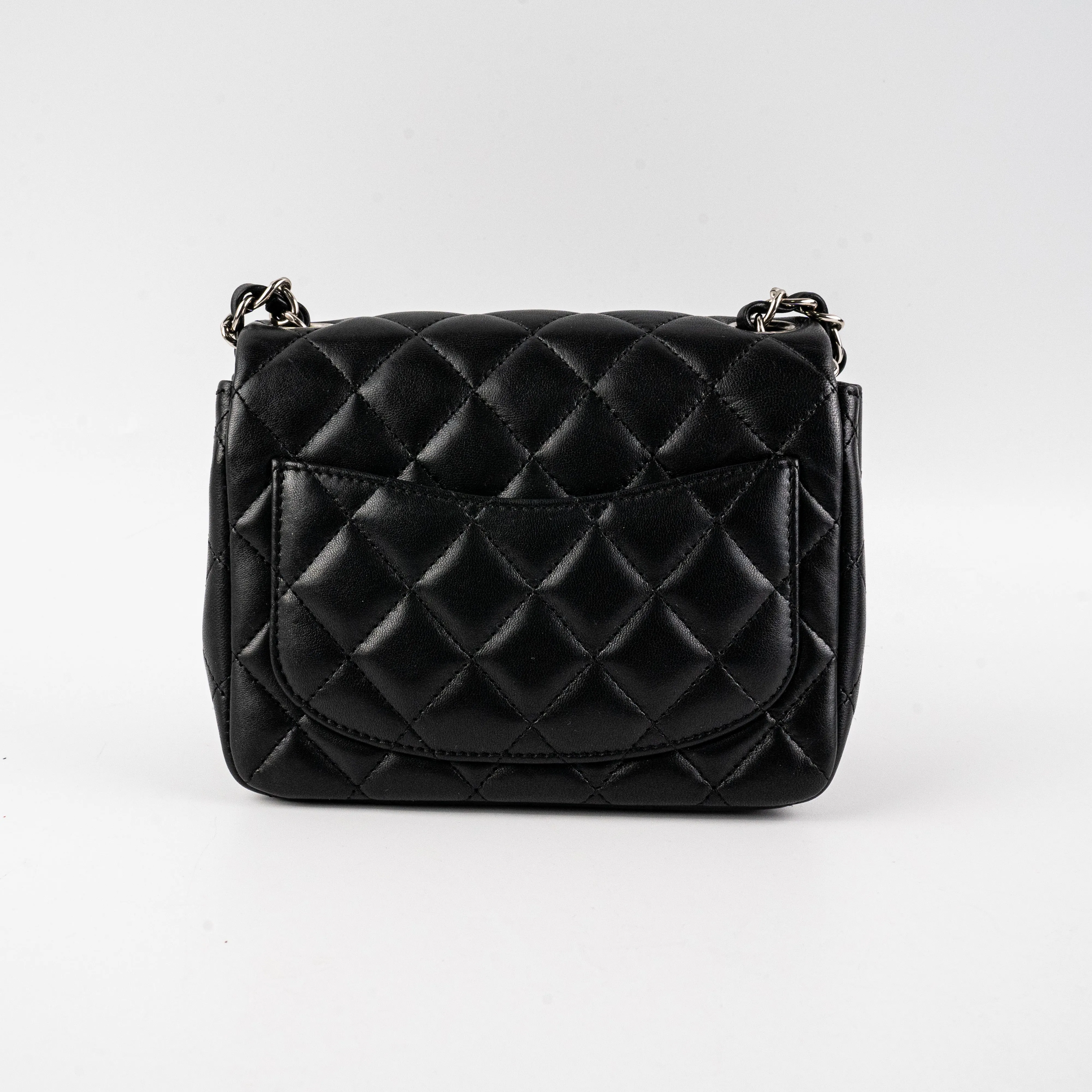 Chanel Square Mini Lambskin Black Bag