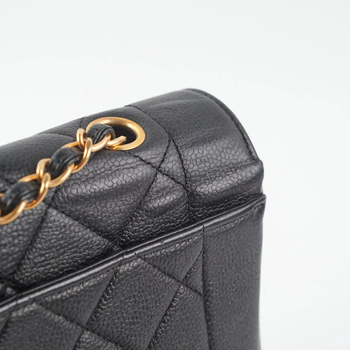 Chanel Vintage Caviar Medium Diana Flap Bag Black