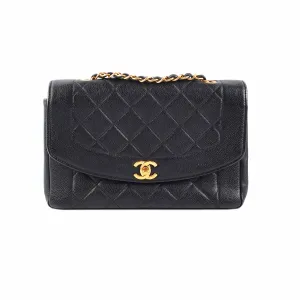 Chanel Vintage Caviar Medium Diana Flap Bag Black Crossbody Bags Cheap Online