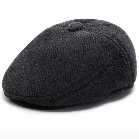 Chapman Winter Earflaps Wool Flat Cap