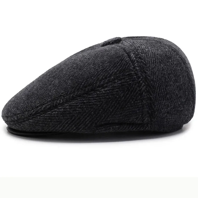 Chapman Winter Earflaps Wool Flat Cap