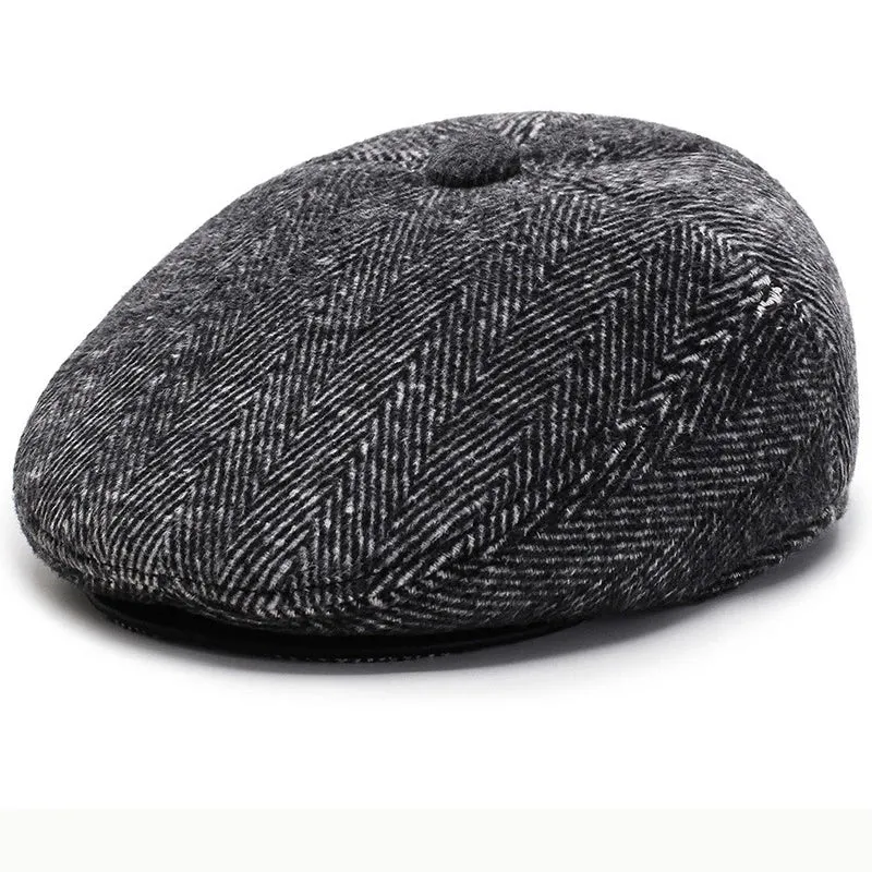 Chapman Winter Earflaps Wool Flat Cap