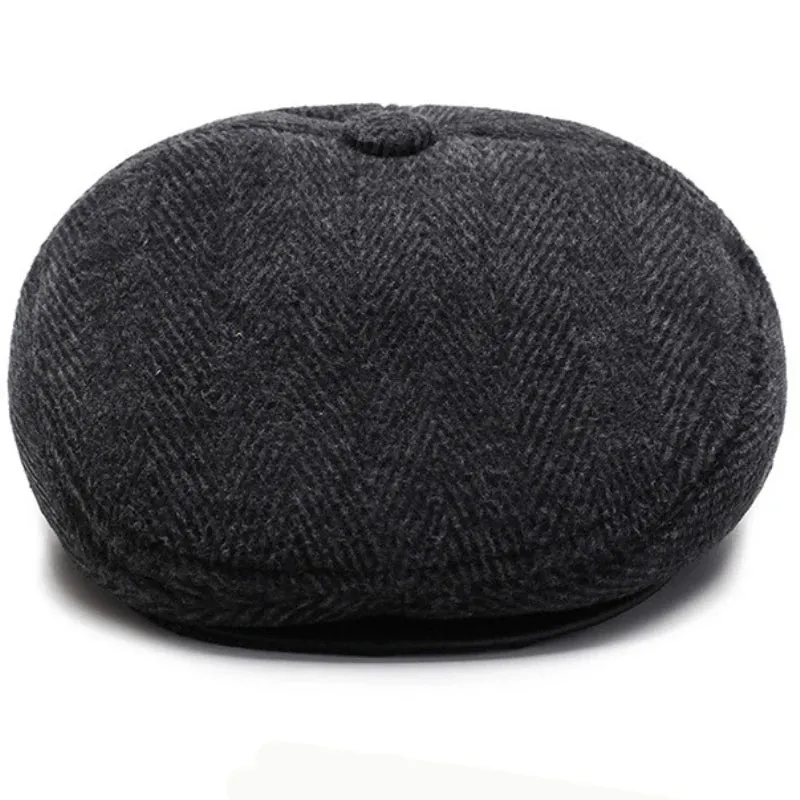 Chapman Winter Earflaps Wool Flat Cap