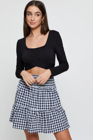 Check Flare Skirt Mini High Rise,skirt,denim skirt,mini skirt,maxi skirt,jean skirt,skort,tennis skirt,pleated skirt,pencil skirt,bubble skirt,plisse skirt,fitted skirt,midi skirt,short skirt,short mini skirt,leather skirt,a line skirt,Split skirt