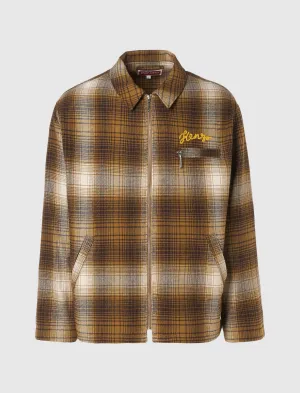CHECKED PLAID ZIP UP OVERSHIRT men's T-shirts