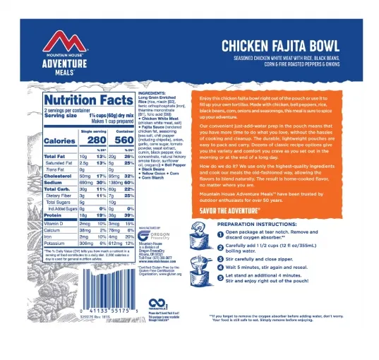 Chicken Fajita Bowl - Pouch