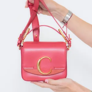 Chloe Captive Scarlet Pink Mini  C Logo Crossbody Bag handbags sale 80% off