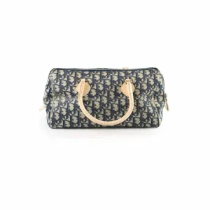 Christian Dior Canvas Trotter Bag Blue Top Handle Bags Cheap