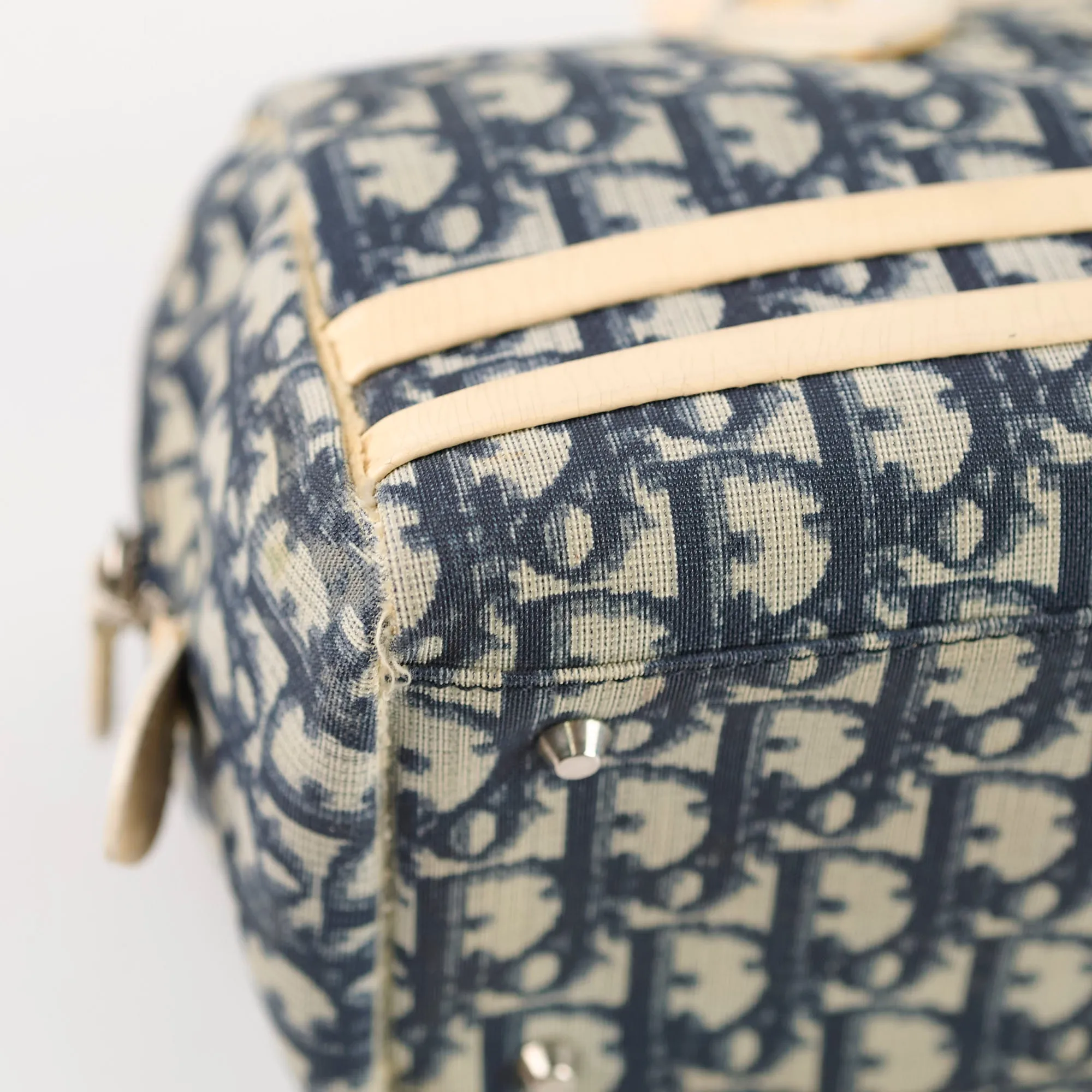 Christian Dior Canvas Trotter Bag Blue