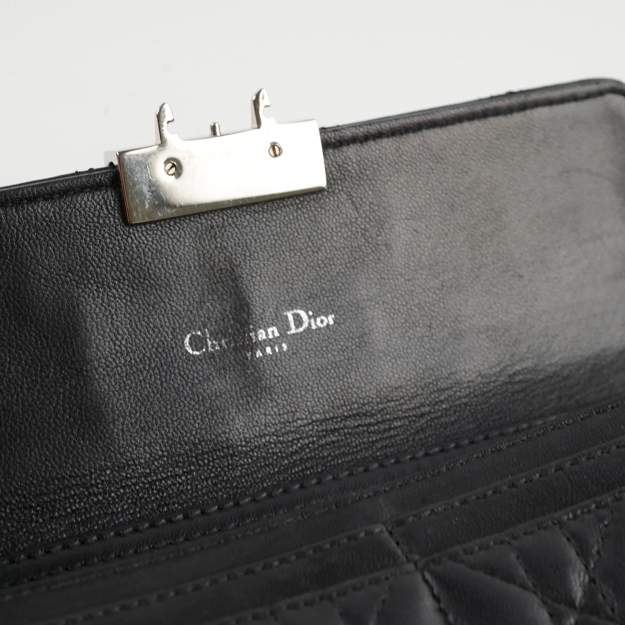 Christian Dior Lambskin Long Wallet On Chain WOC Black