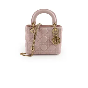 Christian Dior Lambskin Mini Lady Dior Baby Pink Crossbody Bags Cheap Online