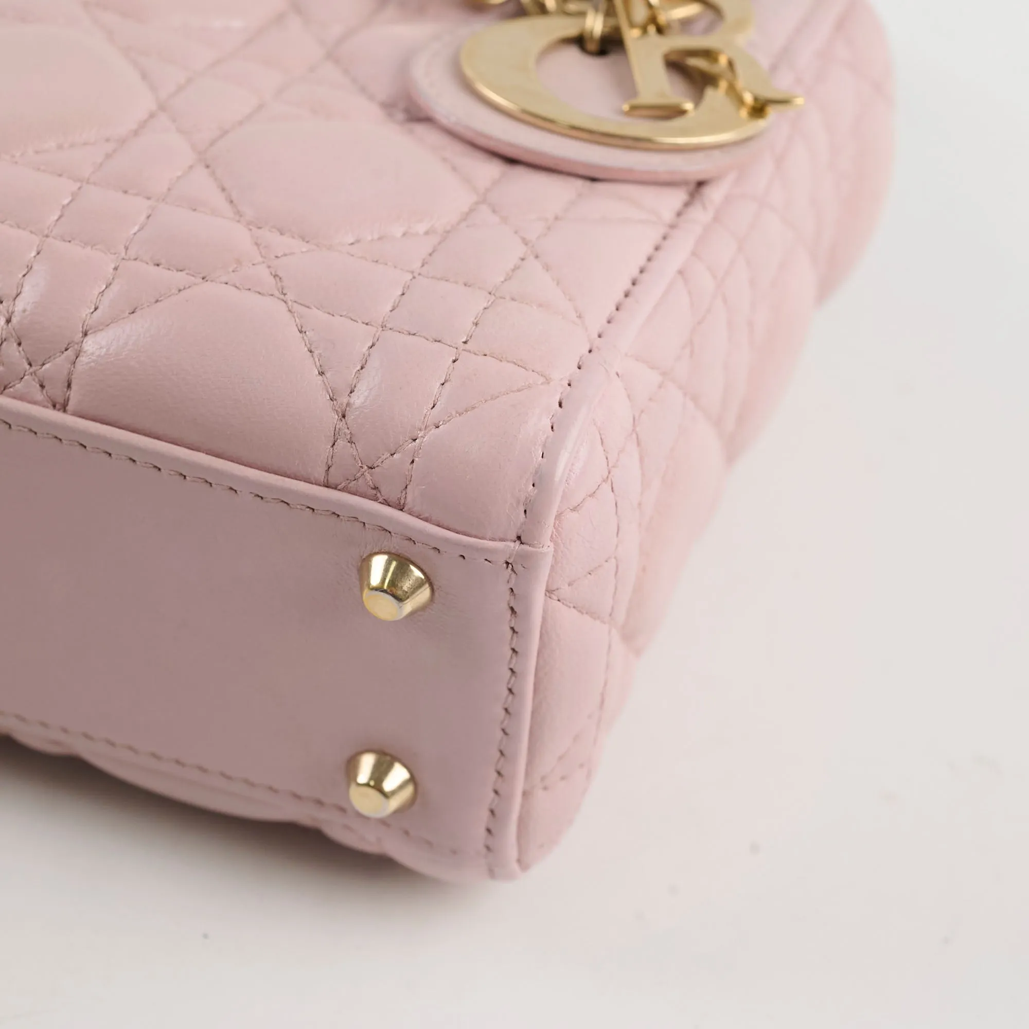 Christian Dior Lambskin Mini Lady Dior Baby Pink