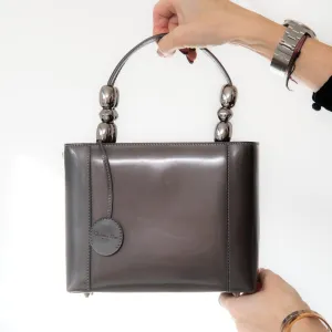 Christian Dior Malice Metallic Grey Leather Tote Bag handbags sale 80% off