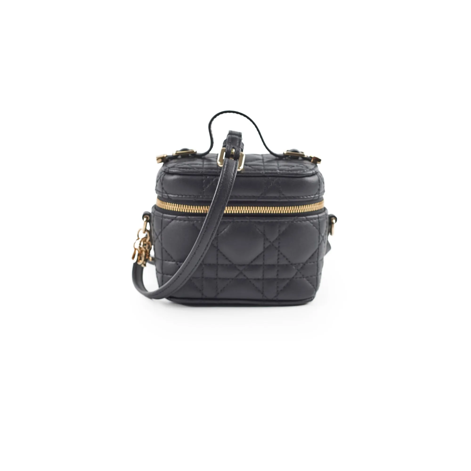 Christian Dior Micro Vanity Case Black Cannage Lambskin Crossbody Bags Cheap Online