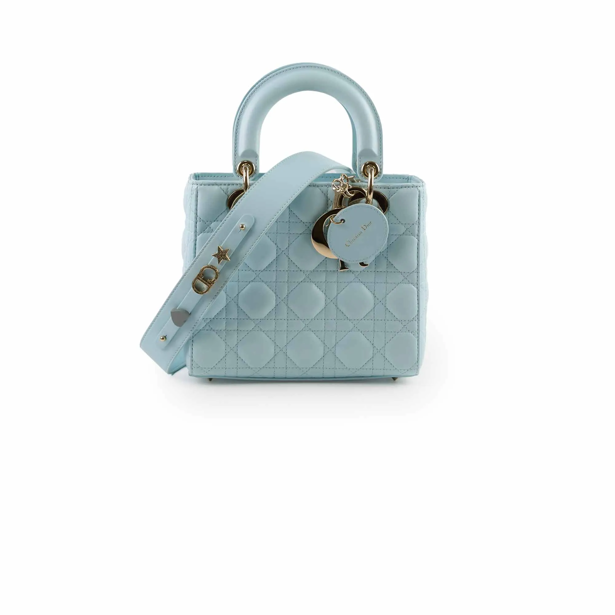 Christian Dior Small Lady Dior ABC Blue Top Handle Bags Cheap