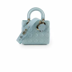 Christian Dior Small Lady Dior ABC Blue Top Handle Bags Cheap