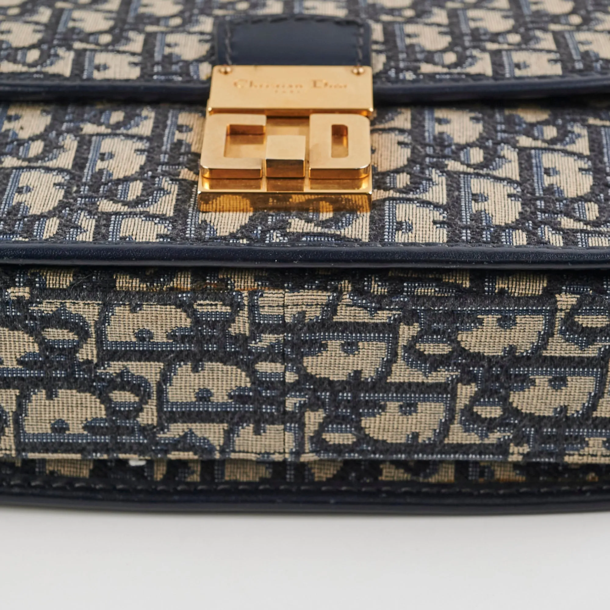 Christian Dior Totter Flap Navy Oblique Crossbody