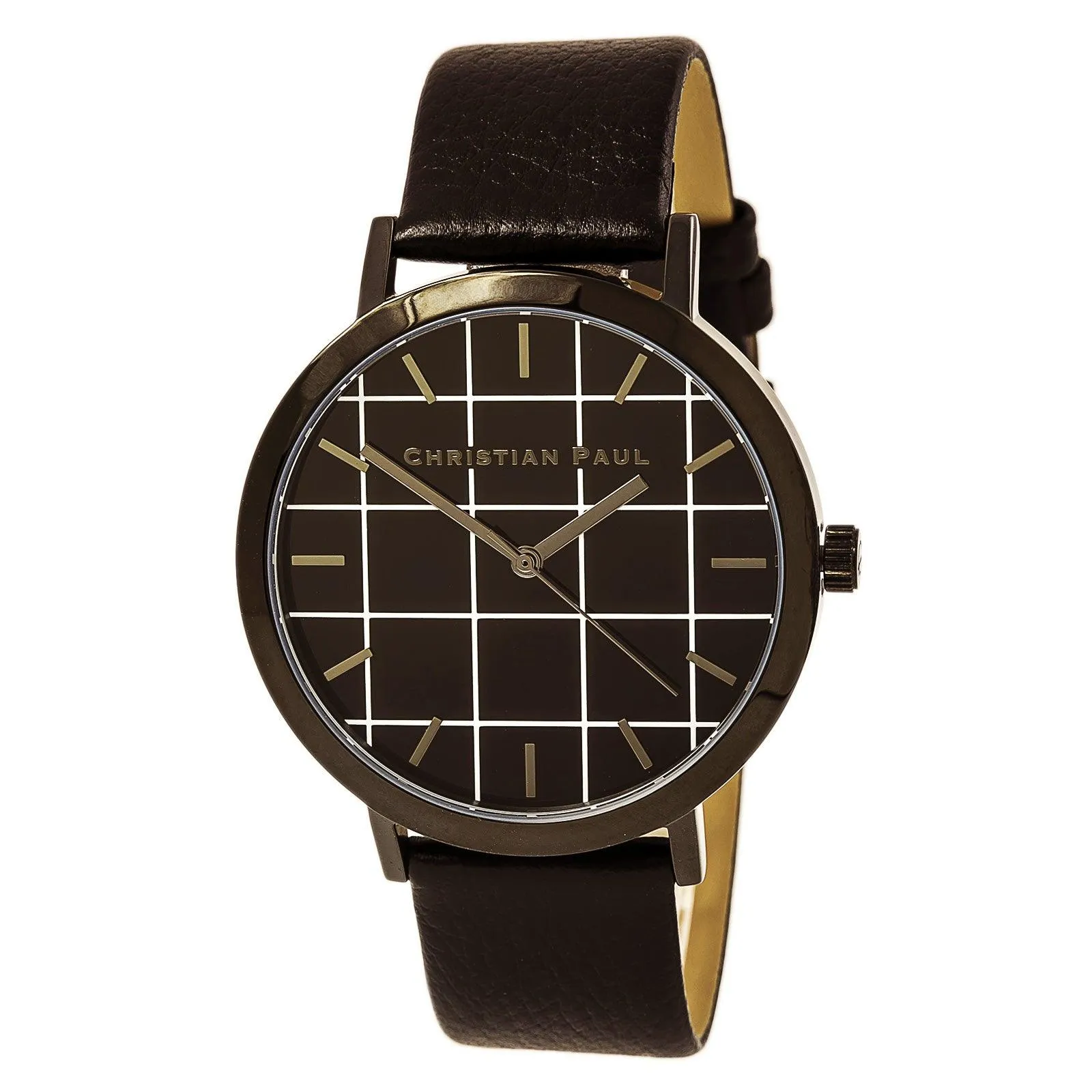 Christian Paul GR-01 Men's The Strand Grid Black Watch Luxury Quartz Watch Quartz Watch Sale