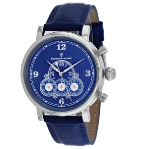 Christian Van Sant Men's Watch - Dominion Quartz Blue Dial Leather Strap | CV0712 Luxury Quartz Watch Quartz Watch Sale