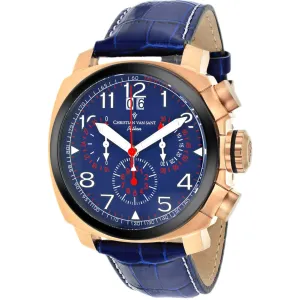 Christian Van Sant Men's Watch - Grand Python Quartz Blue Leather Strap | CV3AU5 Luxury Quartz Watch Quartz Watch Sale