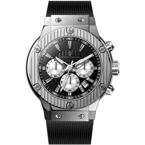 Christian Van Sant Men's Watch - Monarchy Quartz Black Dial Rubber Strap | CV8141 Luxury Quartz Watch Quartz Watch Sale