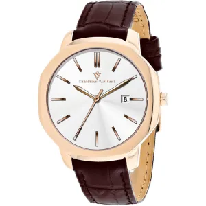 Christian Van Sant Men's Watch - Octavius Slim Quartz Brown Leather Strap | CV0533 Luxury Quartz Watch Quartz Watch Sale