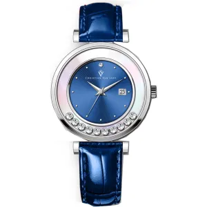 Christian Van Sant Women's Watch - Bria Quartz Blue Genuine Leather Strap | CV3812 Luxury Quartz Watch Quartz Watch Sale